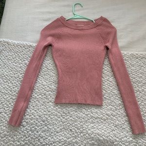 Light Pink Ribbed Sweater